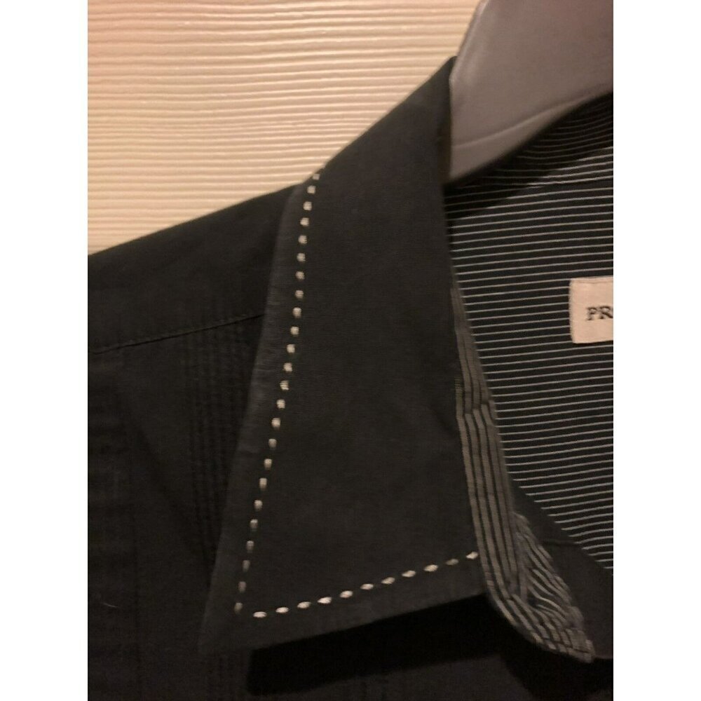 Pronto Uomo Button Down Graphic Shirt Black Size XL X Large 100% Cotton - Picture 7 of 8